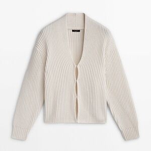 Massimo Dutti Purl Knit Cardigan